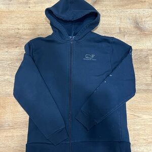 Vineyard Vines Navy Hoodie with Whale Emblem